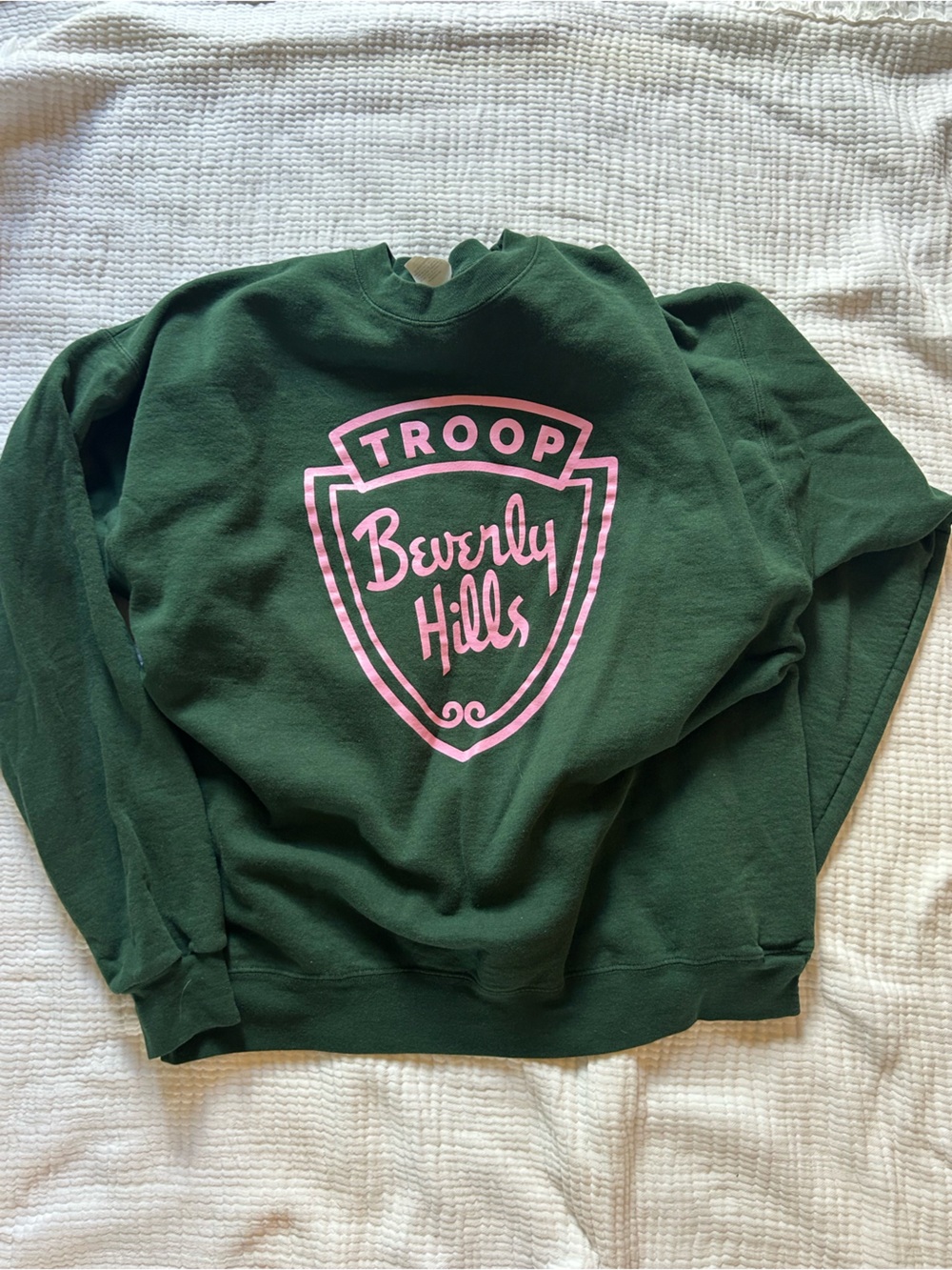 Beverly Hills Pink-Logo Crewneck Sweatshirt - Green